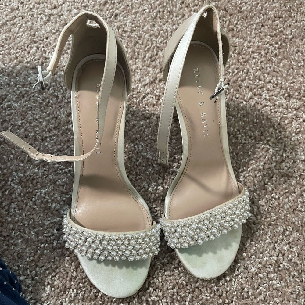 Kelly & Katie pearl studded 2 inch heels